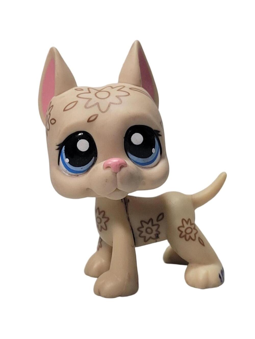 Hasbro LPS Littlest Pet Shop Great Dane No Number # Deco UNCOLORED Floral